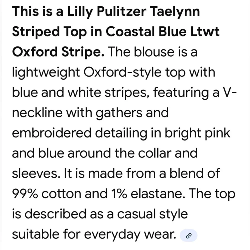 LILLY PULITZER TAELYNN STRIPE TOP COASTAL BLUE V-NECK PEASANT BOHO BLOUSE SMALL - Picture 8 of 8